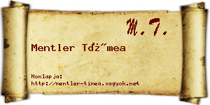 Mentler Tímea névjegykártya